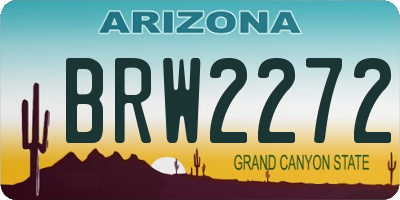 AZ license plate BRW2272