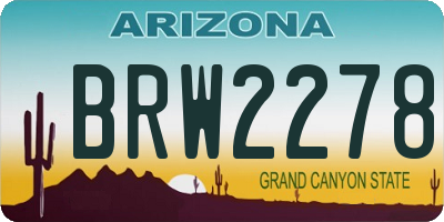 AZ license plate BRW2278