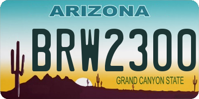 AZ license plate BRW2300