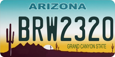 AZ license plate BRW2320