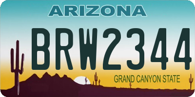AZ license plate BRW2344
