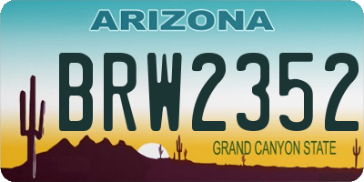 AZ license plate BRW2352