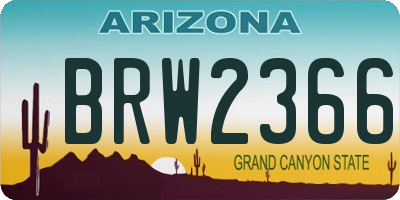 AZ license plate BRW2366