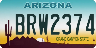 AZ license plate BRW2374