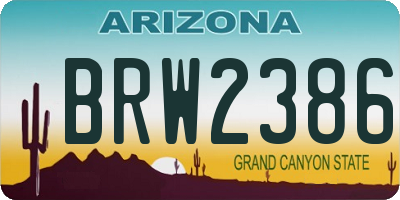 AZ license plate BRW2386