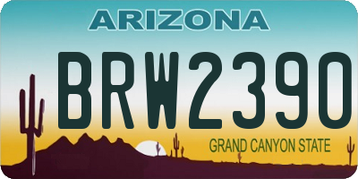 AZ license plate BRW2390