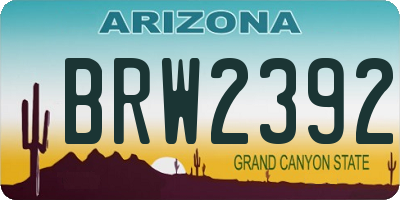 AZ license plate BRW2392