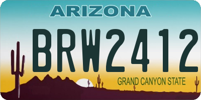 AZ license plate BRW2412