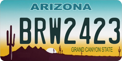AZ license plate BRW2423