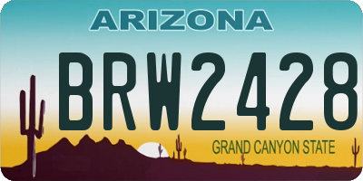 AZ license plate BRW2428