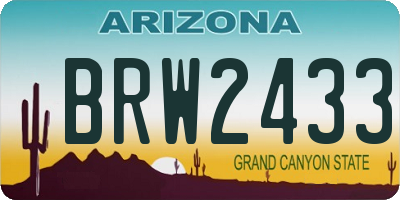 AZ license plate BRW2433