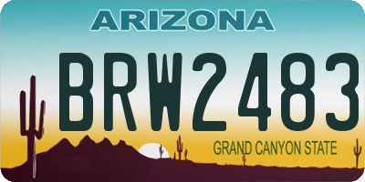 AZ license plate BRW2483