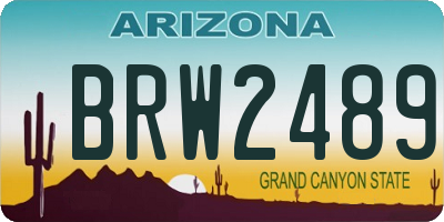 AZ license plate BRW2489
