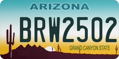 AZ license plate BRW2502