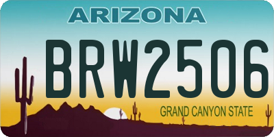 AZ license plate BRW2506