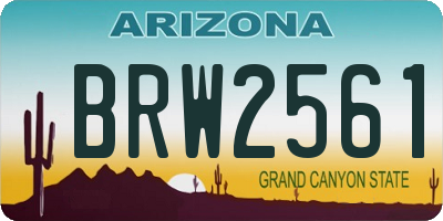 AZ license plate BRW2561