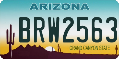 AZ license plate BRW2563