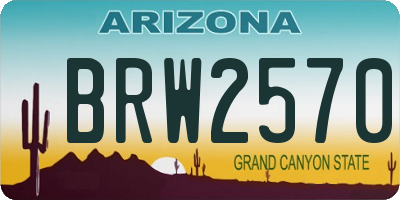 AZ license plate BRW2570