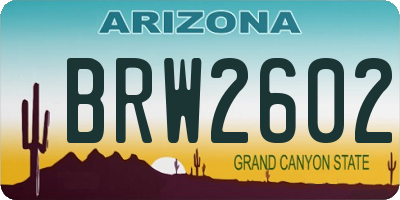 AZ license plate BRW2602