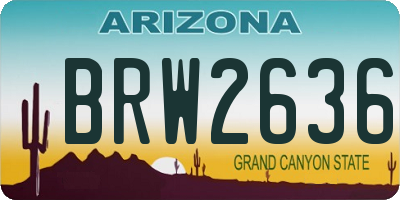 AZ license plate BRW2636