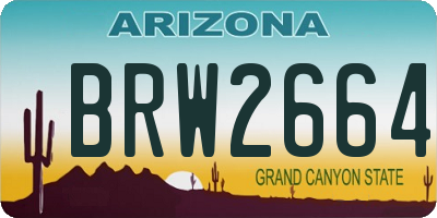 AZ license plate BRW2664