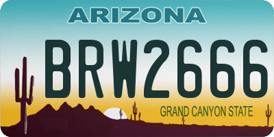AZ license plate BRW2666