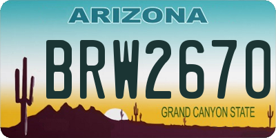 AZ license plate BRW2670