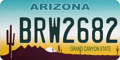 AZ license plate BRW2682