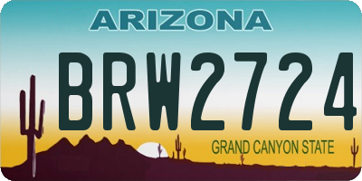 AZ license plate BRW2724