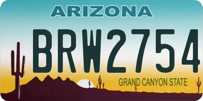 AZ license plate BRW2754