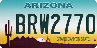 AZ license plate BRW2770
