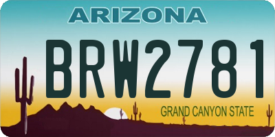AZ license plate BRW2781