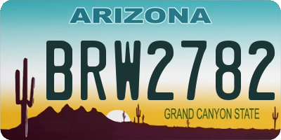 AZ license plate BRW2782