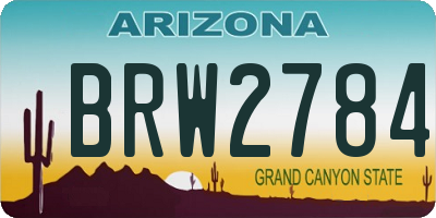 AZ license plate BRW2784