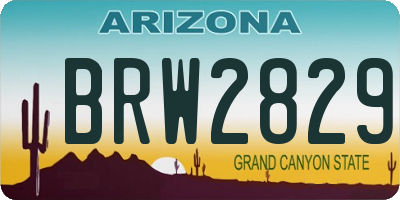 AZ license plate BRW2829