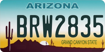 AZ license plate BRW2835