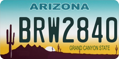 AZ license plate BRW2840