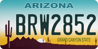 AZ license plate BRW2852