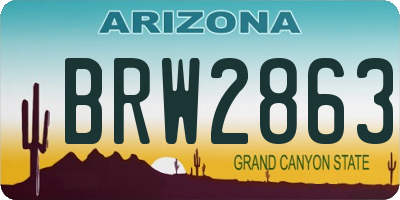 AZ license plate BRW2863