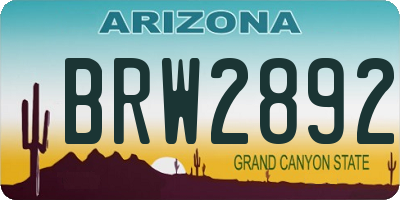 AZ license plate BRW2892
