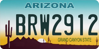 AZ license plate BRW2912