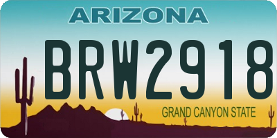 AZ license plate BRW2918