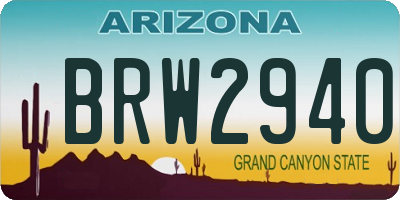 AZ license plate BRW2940