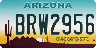 AZ license plate BRW2956