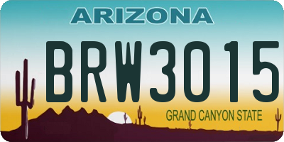 AZ license plate BRW3015