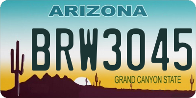 AZ license plate BRW3045