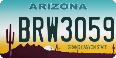 AZ license plate BRW3059