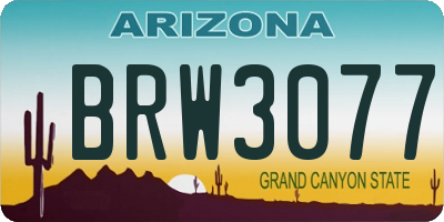 AZ license plate BRW3077