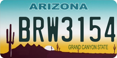 AZ license plate BRW3154