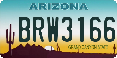 AZ license plate BRW3166